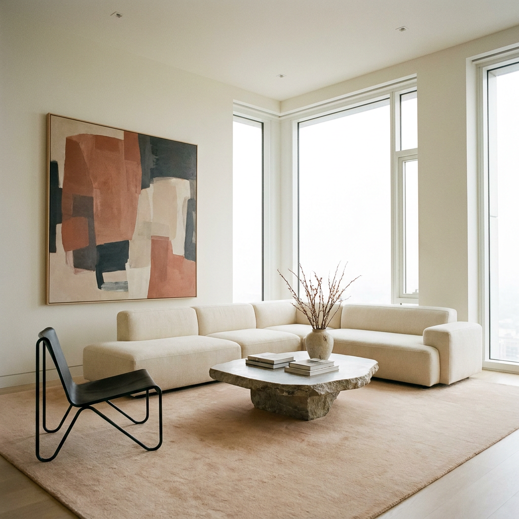 Contemporary living room example render