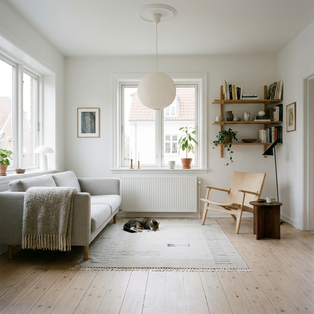 Scandinavian living room example render