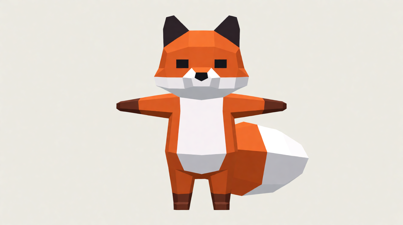 Krea 2 image from the prompt above — a T-pose reference sheet, the input rigged-character pipelines want
