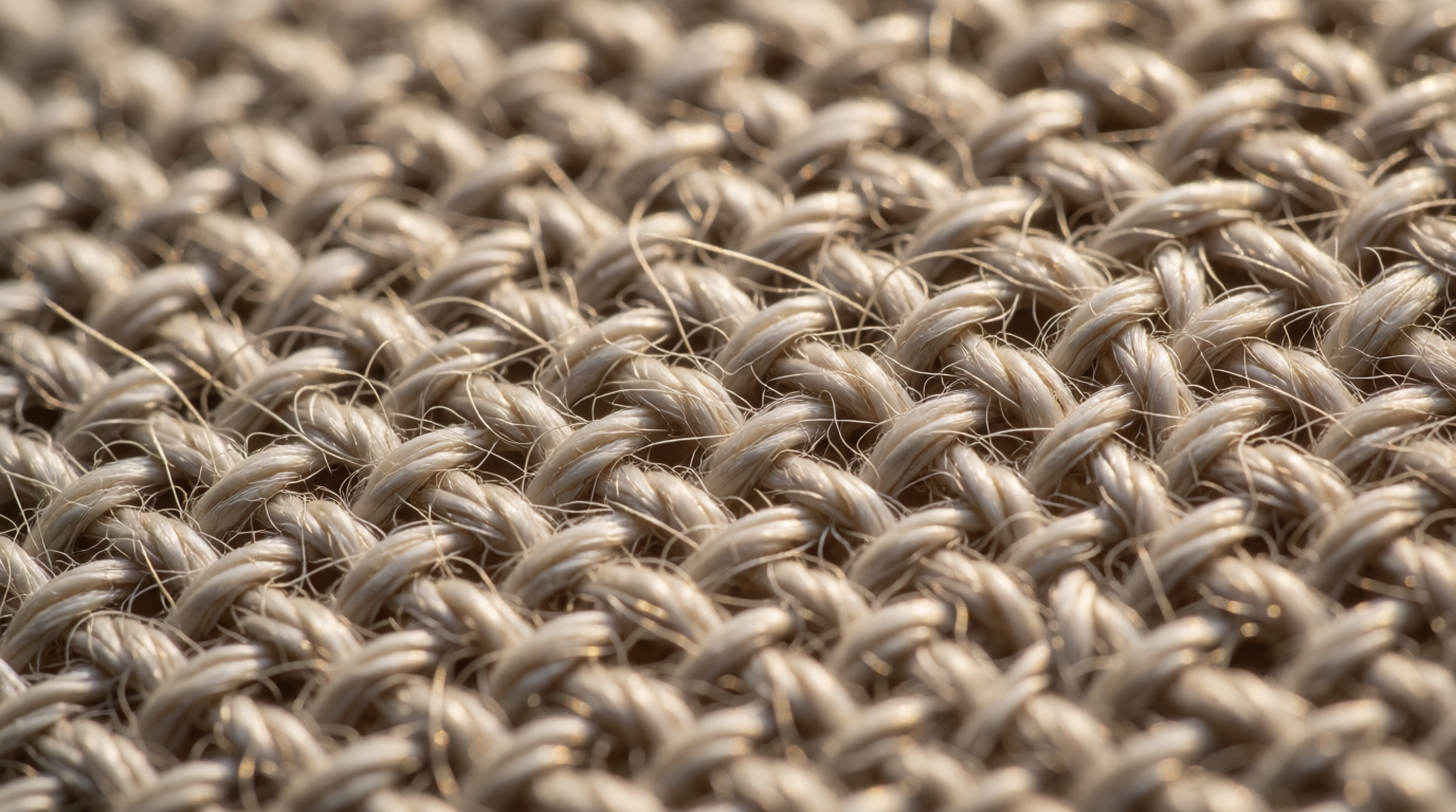 Extreme macro of linen weave with individual fibers resolved