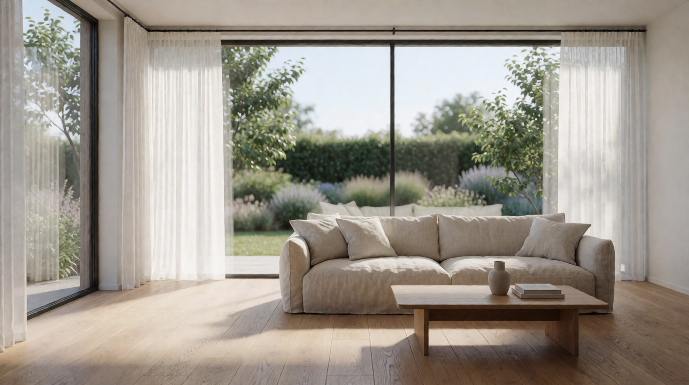 AI-rendered Scandinavian living room interior