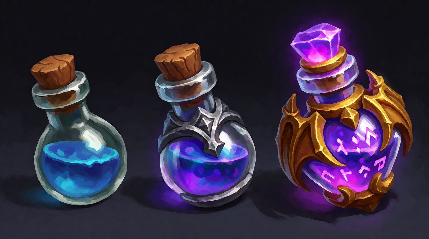 Game asset sheet in hand-painted RPG style
