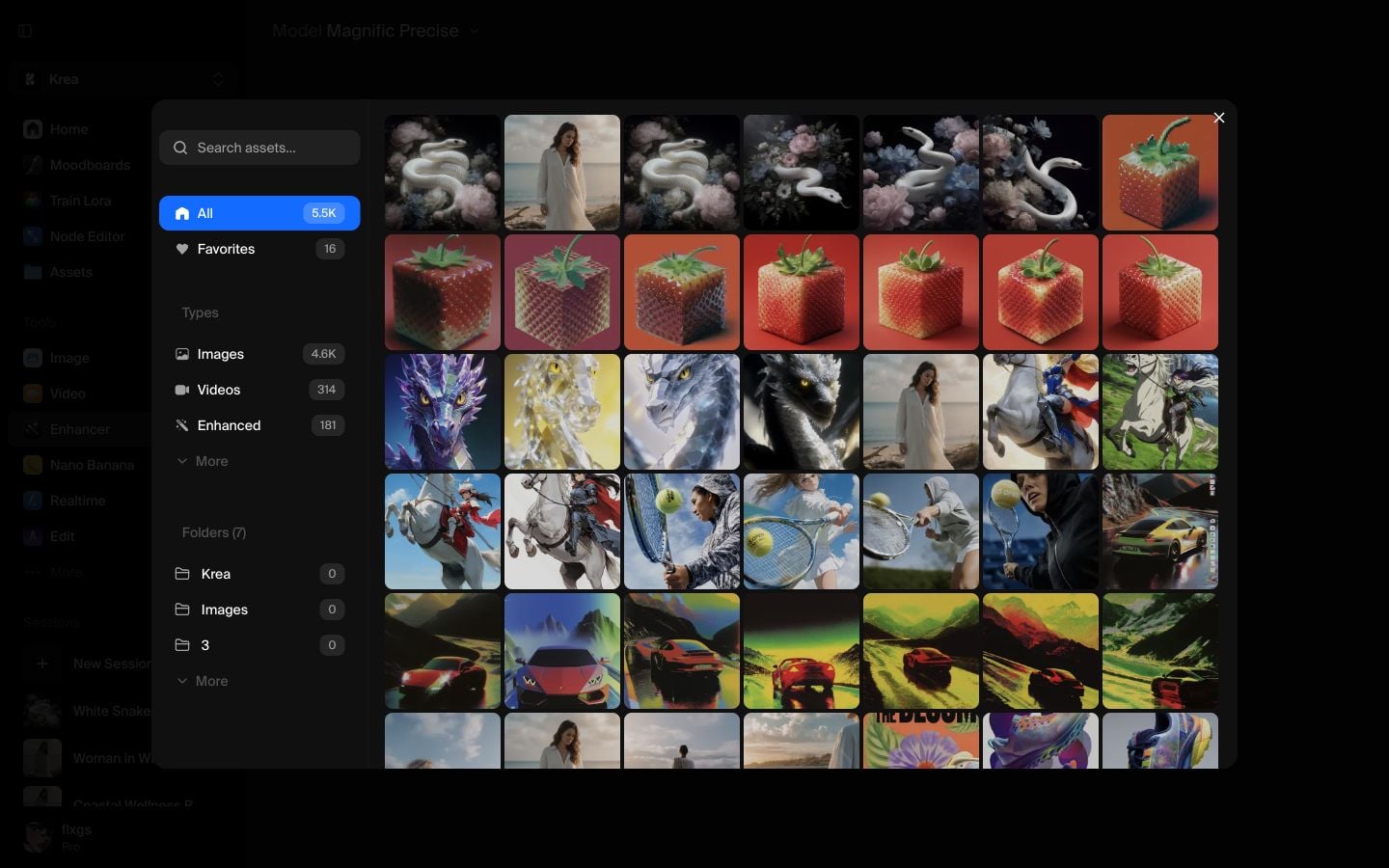 Seleccionando una imagen reciente de Assets
