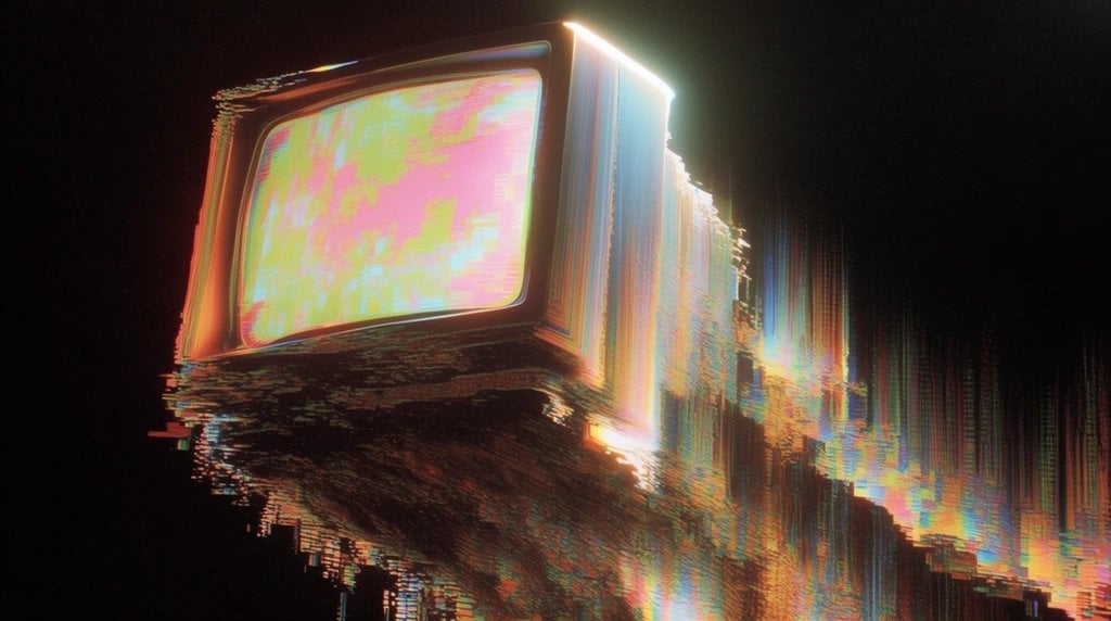 Lo-Fi Digital Decay moodboard output: noisy broken-screen aesthetic