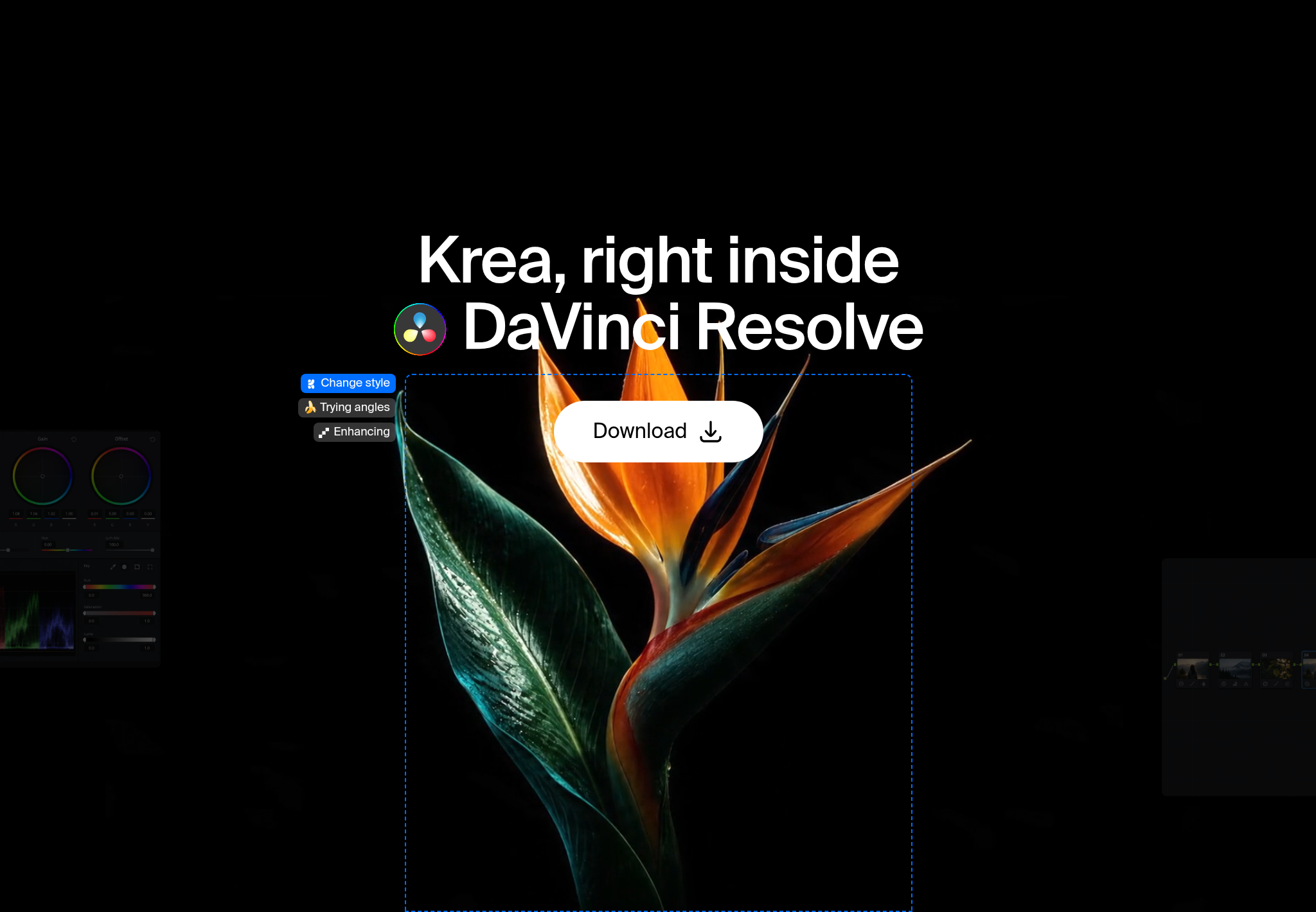 Krea for DaVinci Resolve: AI Look Development, Plates and Grade References
