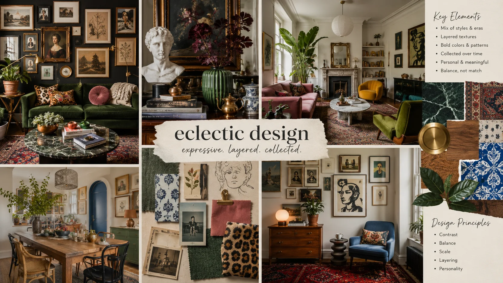 Eclectic moodboard