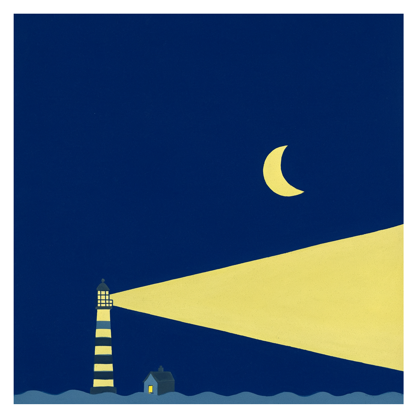 FLUX 3 flat-illustration lighthouse scene generated on Krea