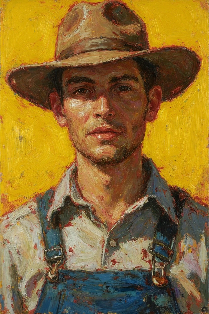 Painterly portrait generated with Krea