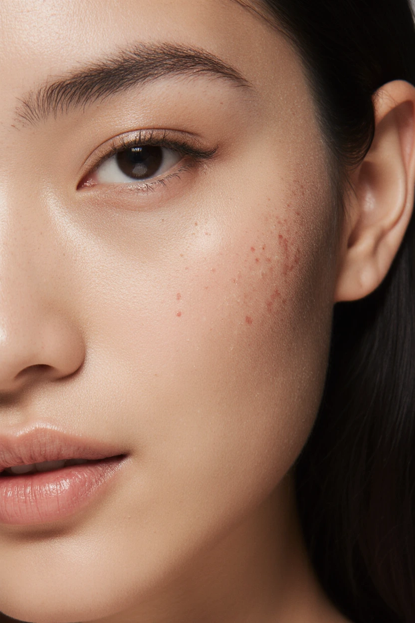 Detailed beauty close-up generated with Krea