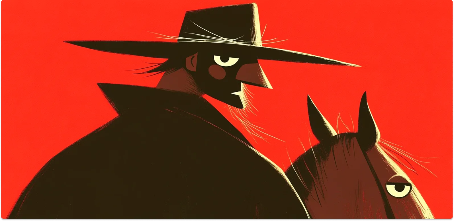 A stylized cowboy, made with Krea