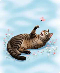A stylized cat, made with Krea