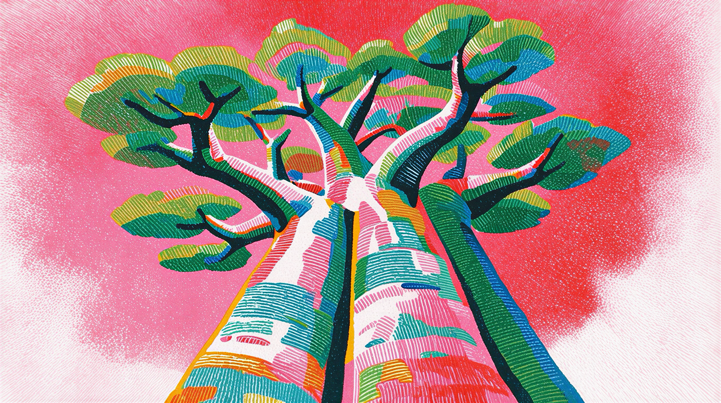 A stylized tree, made with Krea