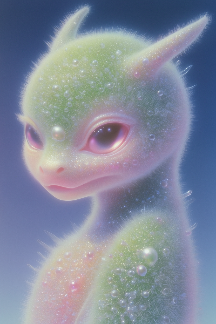 Fluffy creature character generated with a Krea 2 LoRA by beccu.studio