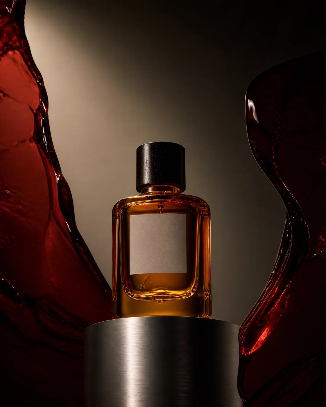 Sculptural amber fragrance campaign, generated with GPT Image 2