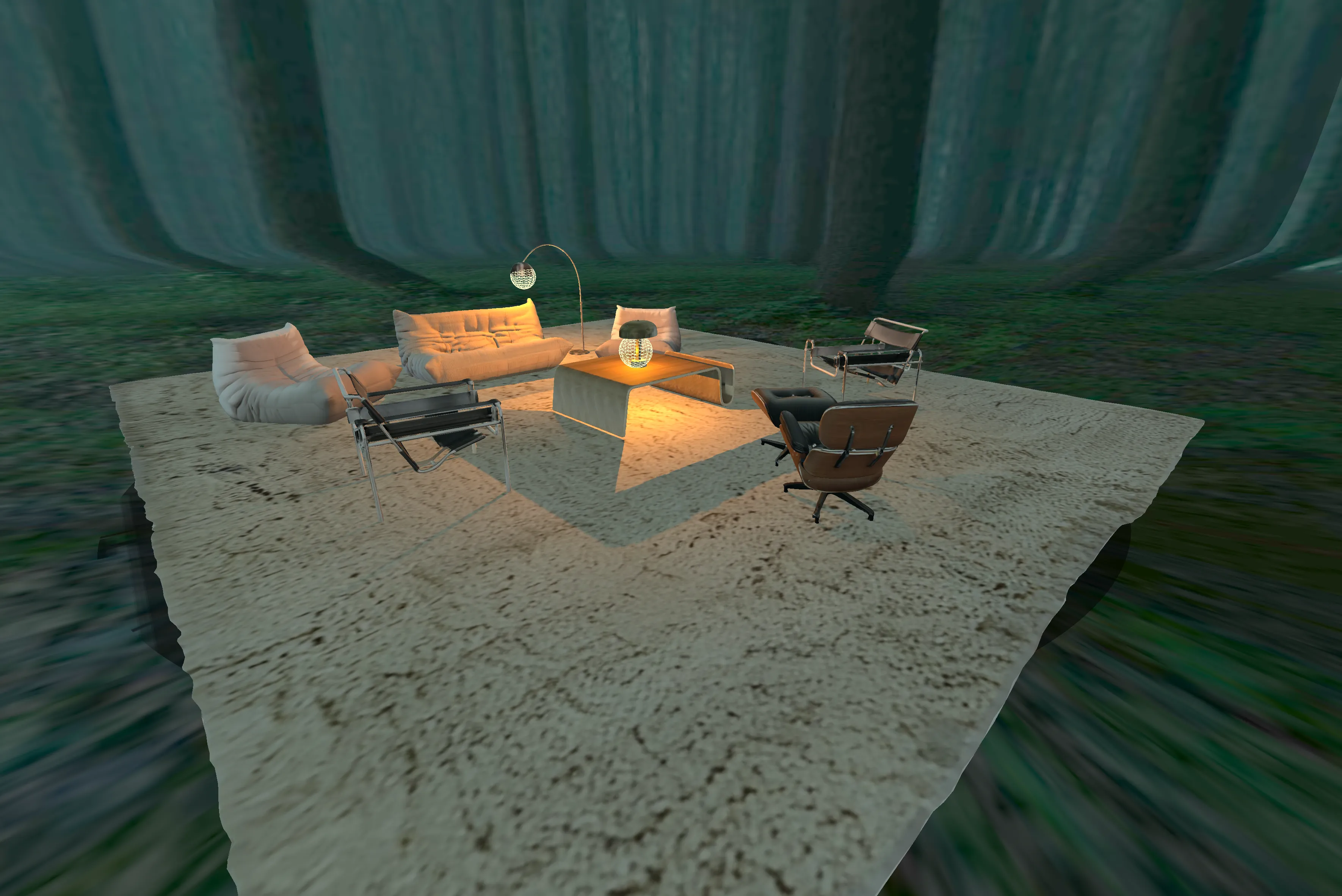 Interior design on a forest