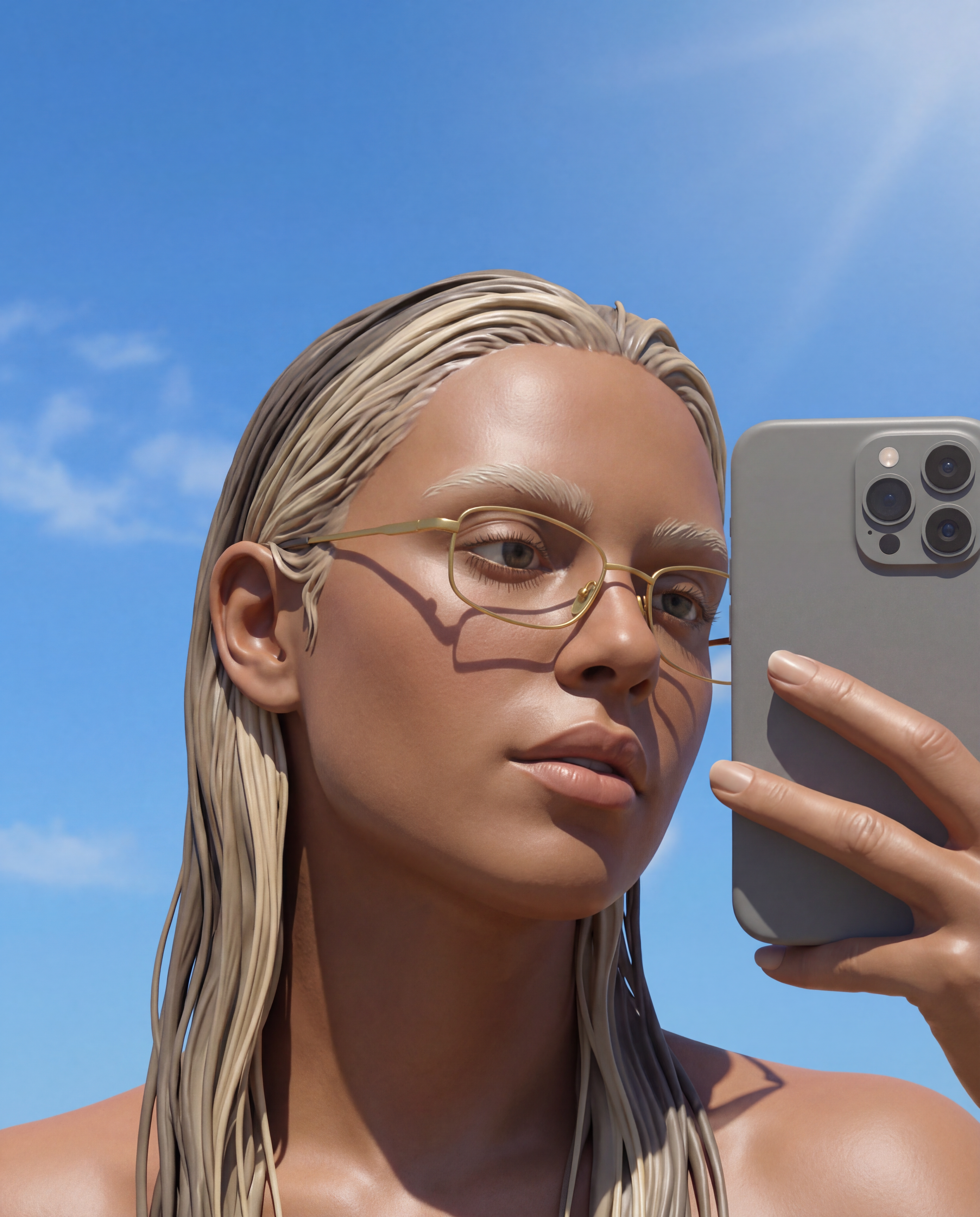 Nano Banana Pro AI Generated Image Example - Turn me into a 3d sculpted render, keep the background the same