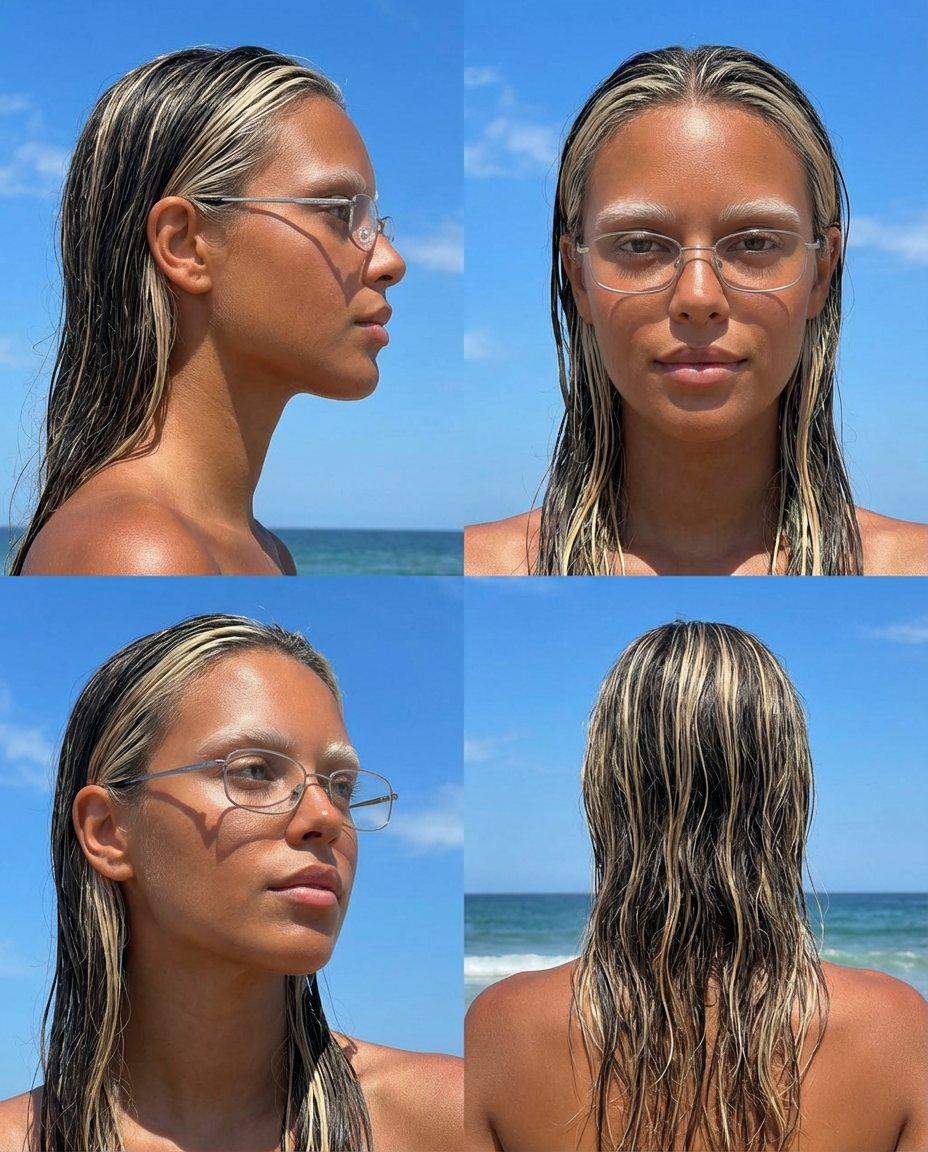 Nano Banana Pro AI Generated Image Example - Show me four different angles of myself in a single photo