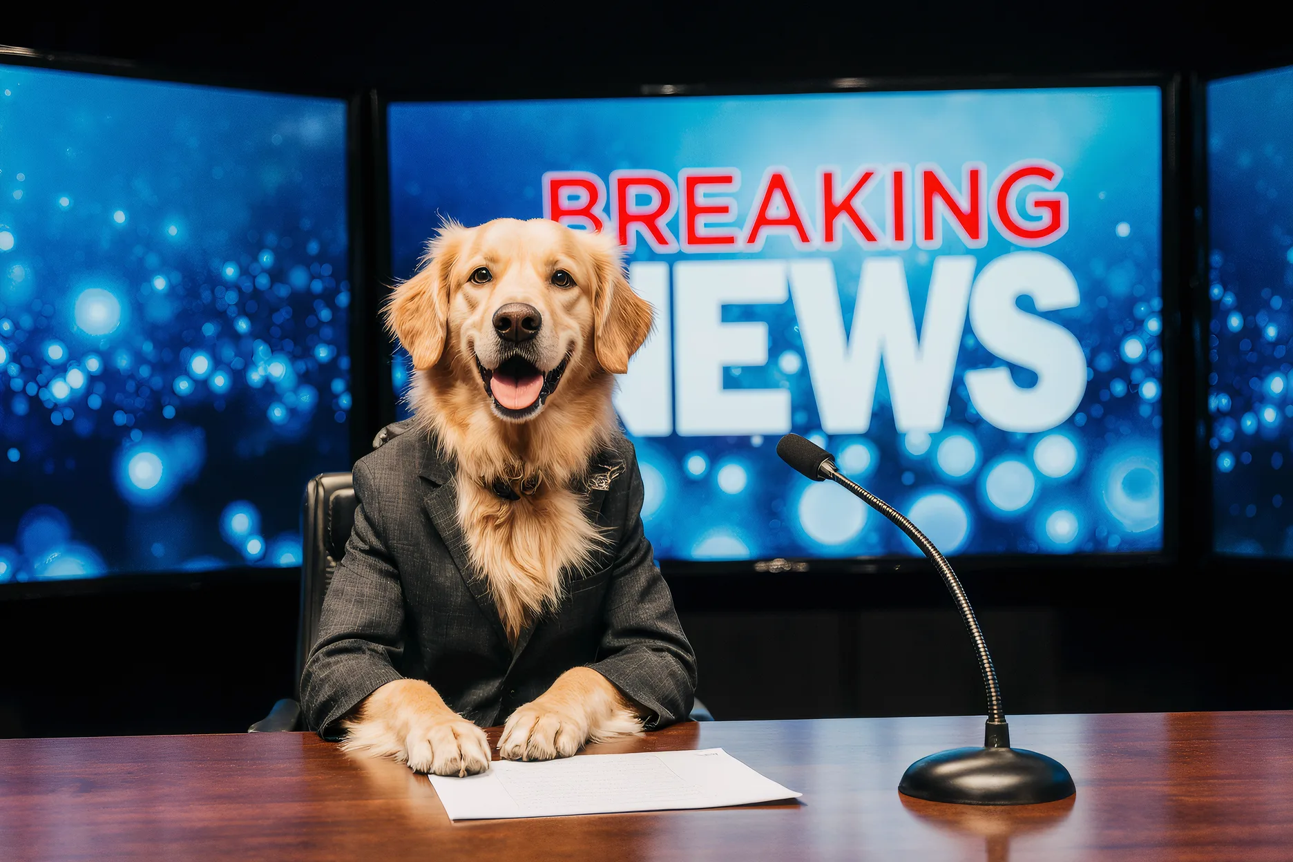 News Anchor Dog