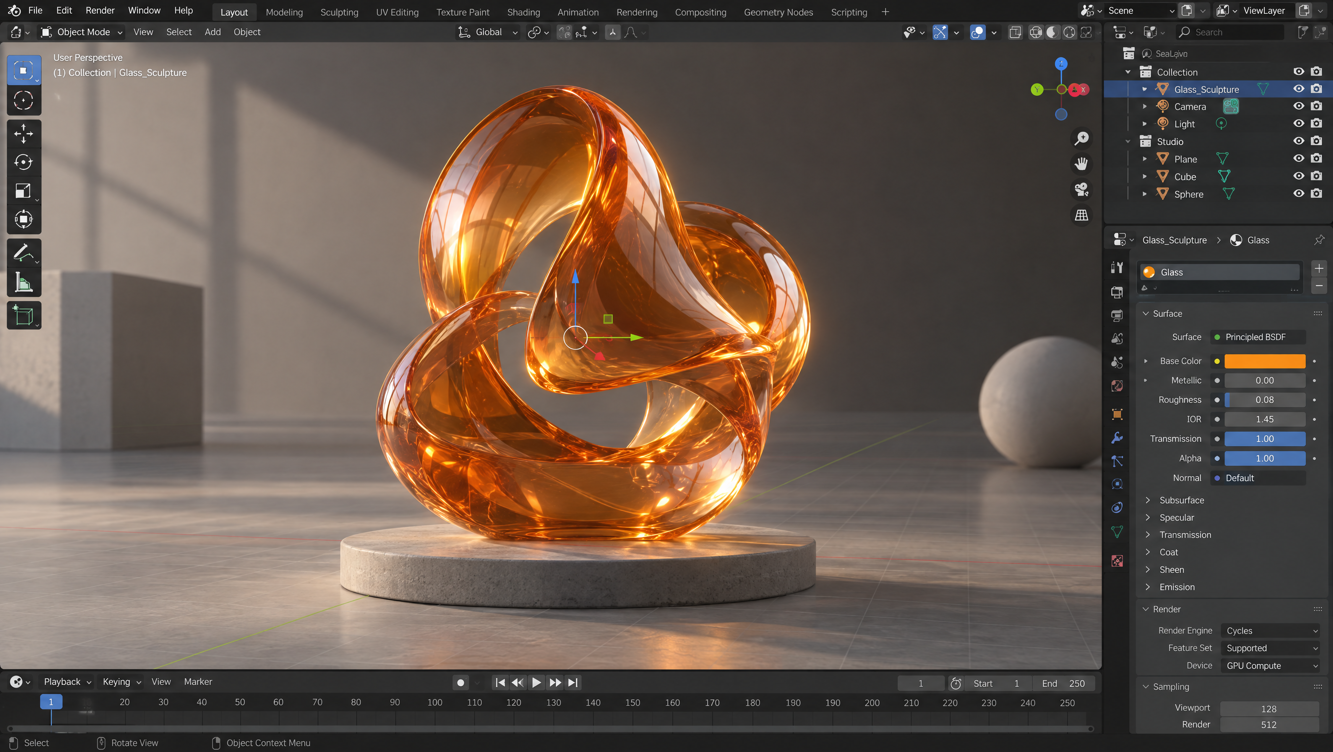 Krea rendering a 3D scene inside the Blender viewport