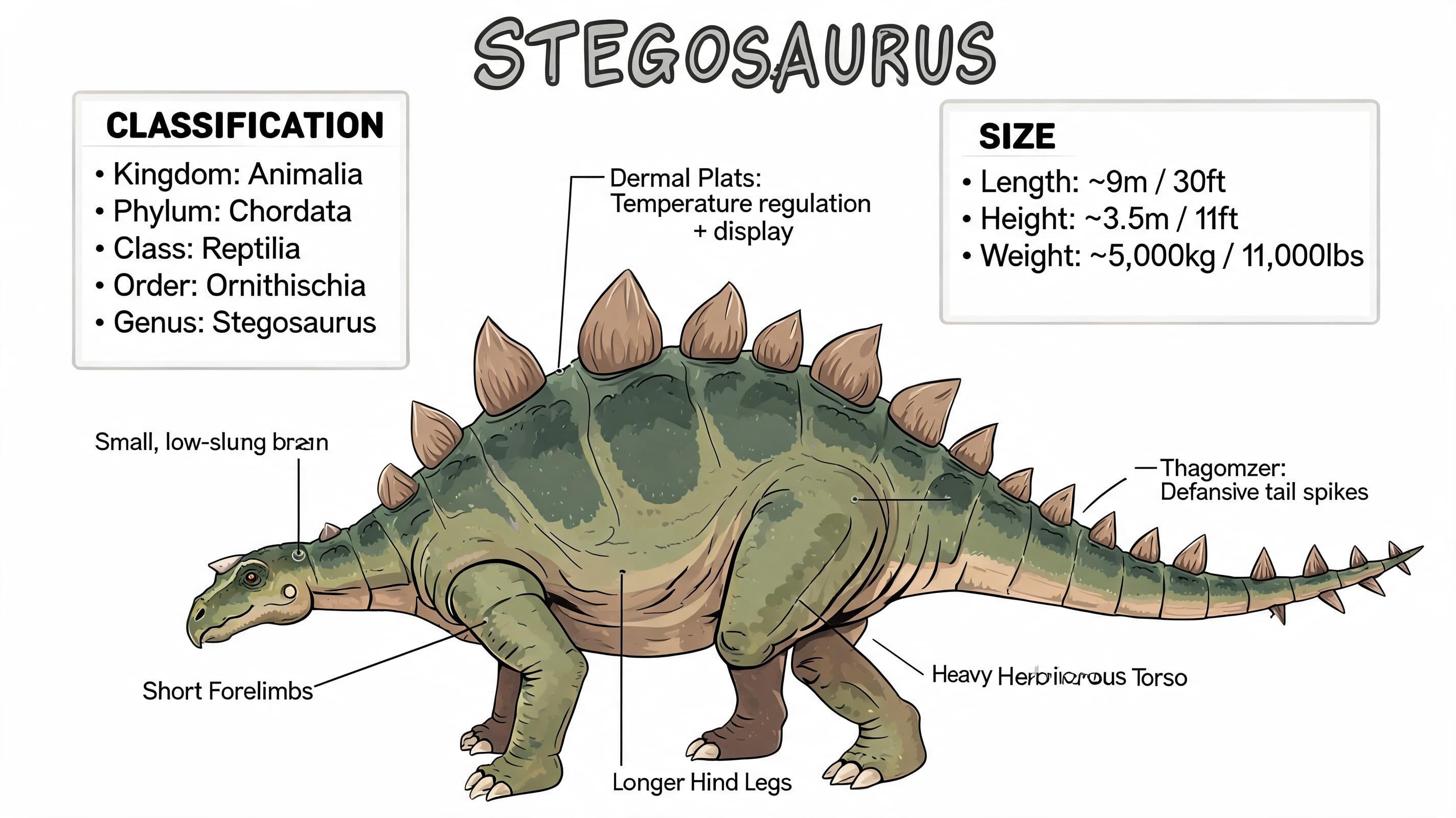 Labeled Stegosaurus Study Sheet example render