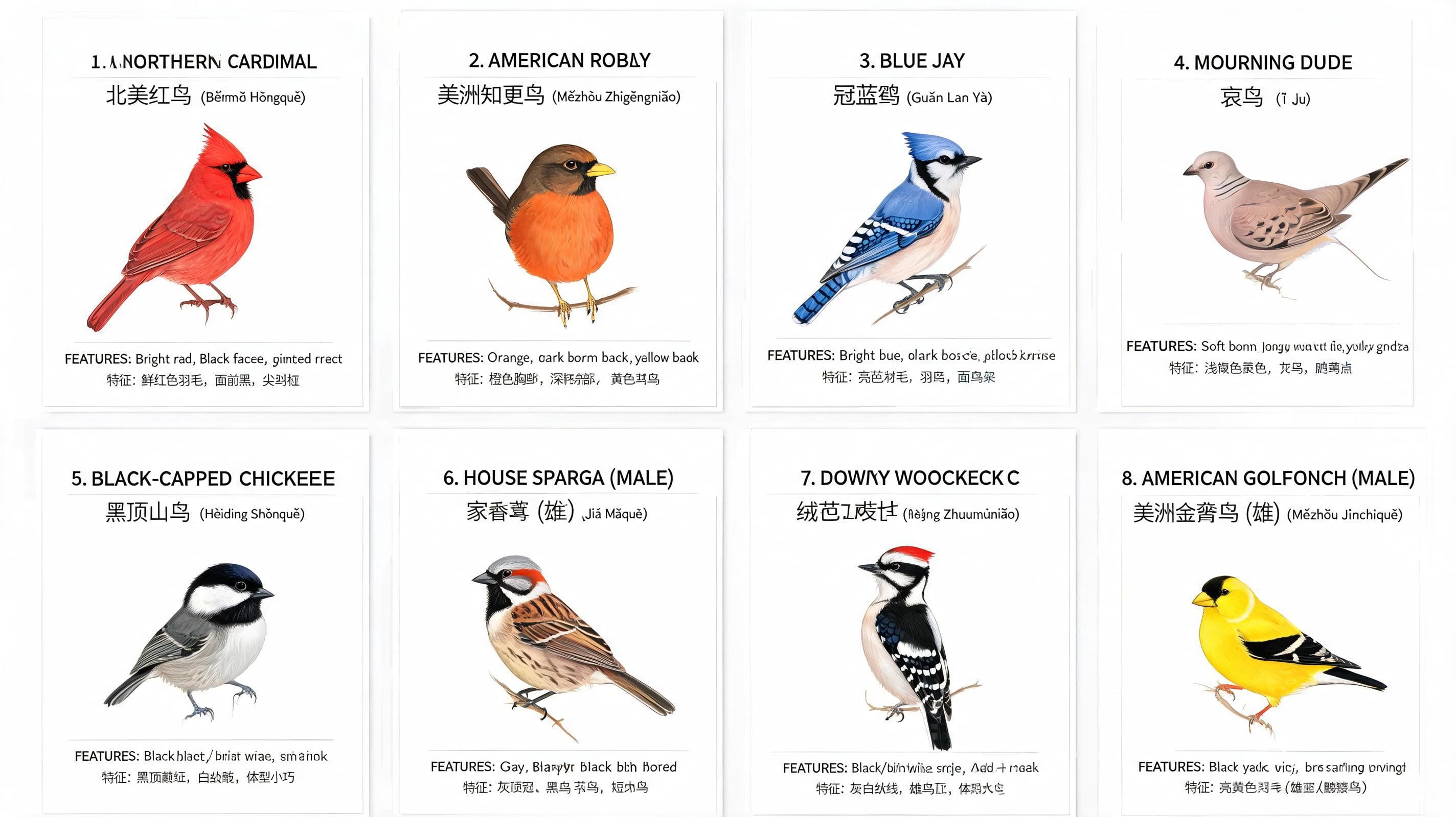 Birdwatching Identification Grid example render