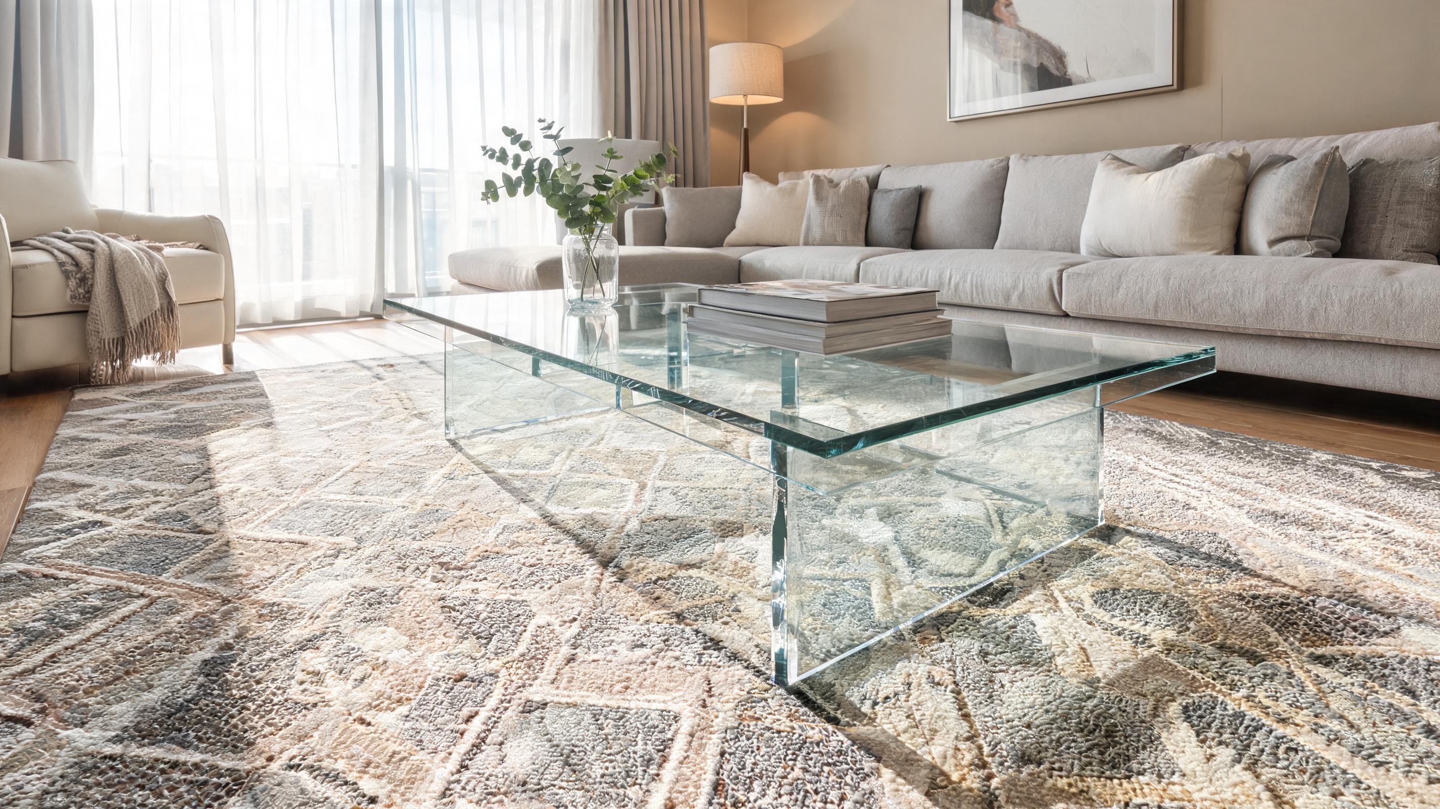 Seedream 5.0 Pro on Krea – Best for a glass coffee table in context example render