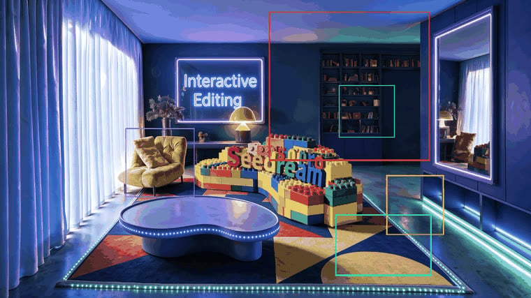 Interactive editing with spatial annotations in Seedream 5.0 Pro on Krea