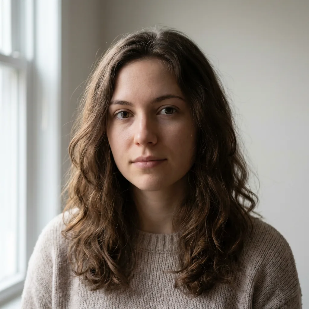 AI face swap before image: young woman close portrait in soft daylight.