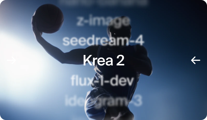 Generate with 20+ image models using Krea Skills