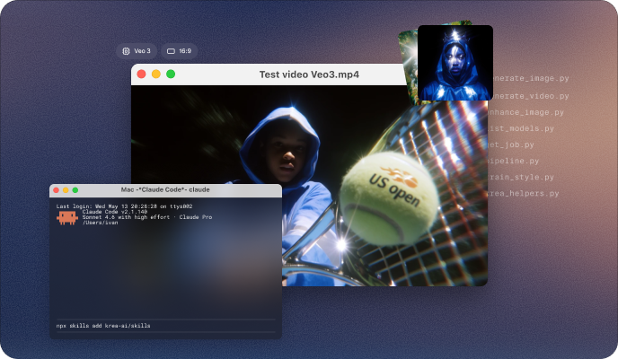 Create motion from natural language using Krea Skills